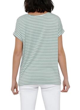 T-shirt Only Moster rayé vert pour femme