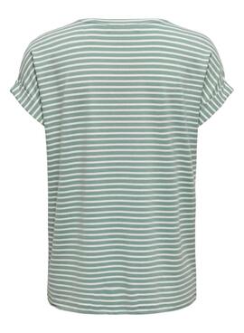T-shirt Only Moster rayé vert pour femme