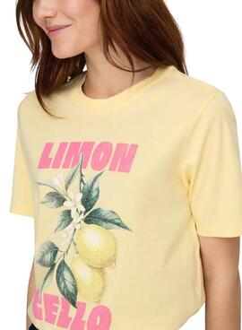 T-shirt Only Lucy jaune pour femme