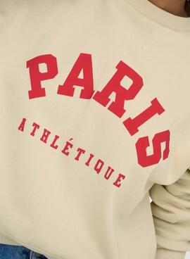 Sweat-shirt Only Onlsweat Life beige pour femme.