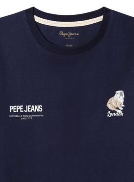 T-shirt Pepe Jeans Cutbert en bleu marine pour garçon