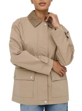 Veste Only Evelyn chameau pour femme