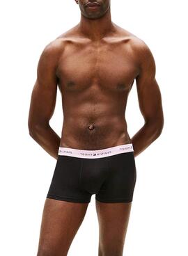 Pack de 3 boxers Tommy Hilfiger Trunk Signature negro multicolor para hombre