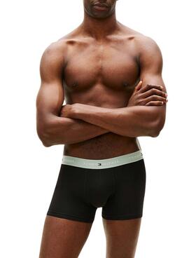 Pack de 3 boxers Tommy Hilfiger Trunk Signature negro multicolor para hombre