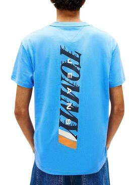 T-shirt Tommy Jeans Vintage logo bleu pour homme