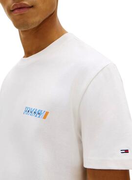 T-shirt Tommy Jeans Vintage logo beige à l'arrière pour homme