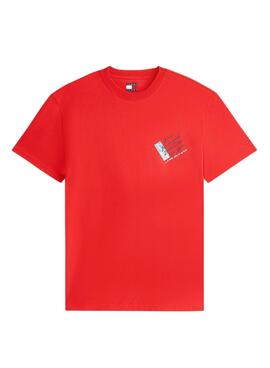 T-shirt Tommy Jeans Shift rouge pour homme
