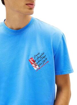 T-shirt Tommy Jeans Shift bleu pour homme