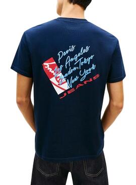 T-shirt Tommy Jeans Shift marine pour homme