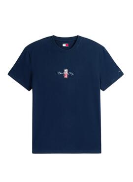 T-shirt Tommy Jeans Sign Block marine pour homme