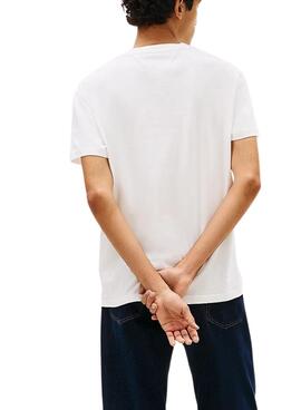 T-shirt Tommy Jeans Sflag blanc pour homme