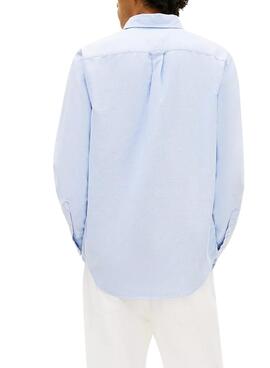 Chemise Tommy Jeans Oxford avec logo bleu pour homme