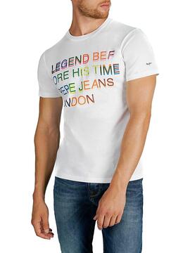 T-Shirt Pepe Jeans Lewis Blanc Pour Homme