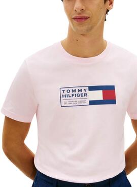 T-shirt Tommy Hilfiger Brand Love Box rose pour homme