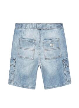 Bermuda bleue avec cordon pour enfant.