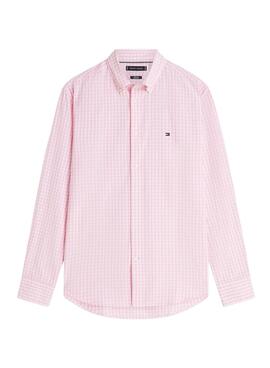Chemise à carreaux Vichy rose pour homme Tommy Hilfiger