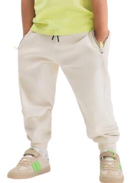 Pantalon Mayoral blanc de type jogging pour garçon