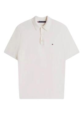Polo Tommy Hilfiger Essential beige pour homme.
