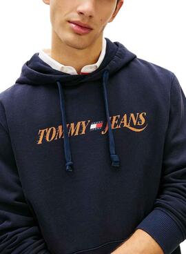 Sweat à capuche Tommy Jeans Vintage marine pour homme