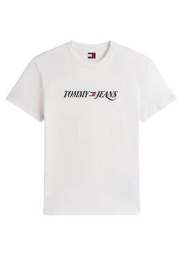 T-shirt Tommy Jeans Vintage logo blanc pour homme