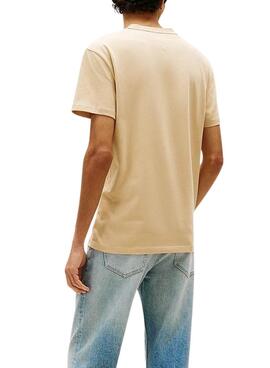 T-shirt Tommy Jeans Vintage logo beige pour homme