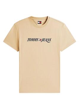 T-shirt Tommy Jeans Vintage logo beige pour homme
