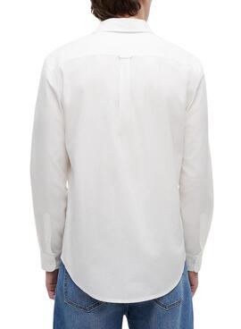 Chemise Tommy Jeans en popeline blanc, coupe régulière, pour homme.