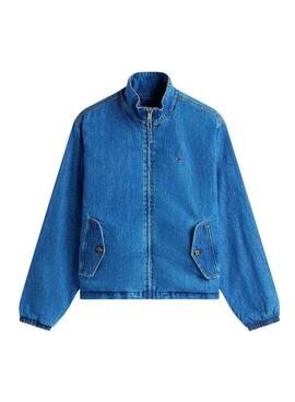 Veste en jean Tommy Jeans chambray bleue pour femme.