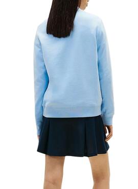 Sweatshirt Tommy Jeans Essential logo bleu pour femme