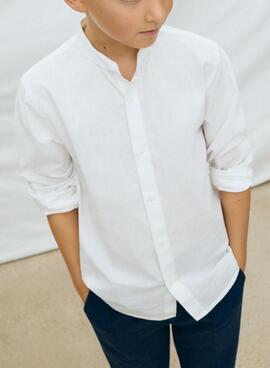 Chemise blanche à col Mao Mayoral pour garçon