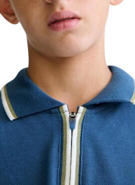 Polo bleu à fermeture éclair pour enfant
