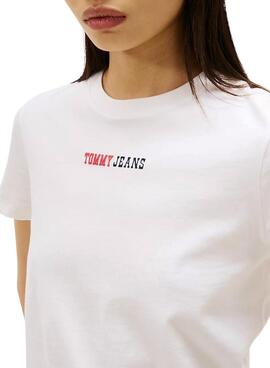 T-shirt Tommy Jeans Essential logo blanc pour femme