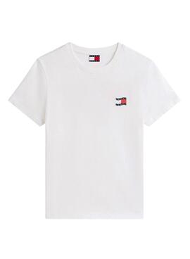 T-shirt Tommy Jeans Wavy Flag blanc pour femme