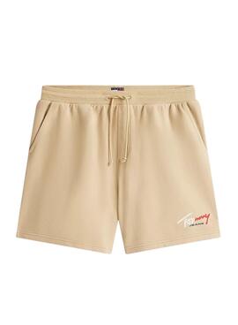 Short Tommy Jeans Signature beige pour homme.