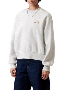 Sweatshirt Carhartt American Script gris pour femme