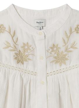 Blouse Pepe Jeans Heather Blanc pour fille