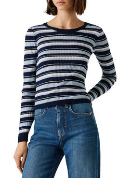 Maillot Pepe Jeans Kimmi à rayures bleues pour femme