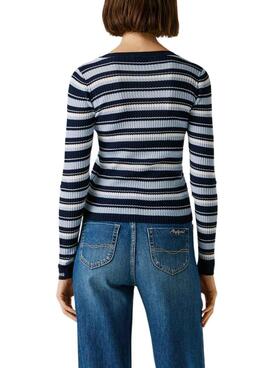 Maillot Pepe Jeans Kimmi à rayures bleues pour femme