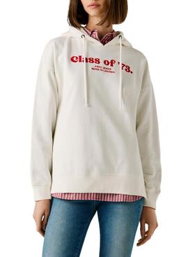Sweatshirt Pepe Jeans Narel blanc pour femme