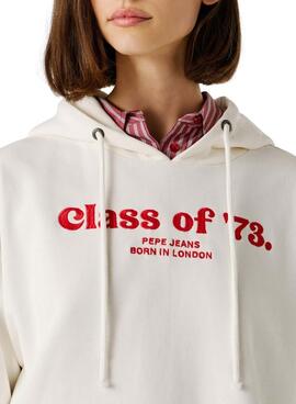 Sweatshirt Pepe Jeans Narel blanc pour femme
