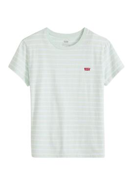 T-shirt Levis Perfect Tee à rayures vertes pour femme