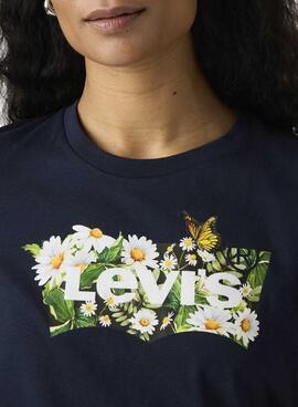 T-shirt Levis The Perfect Tee bleu marine pour femme.