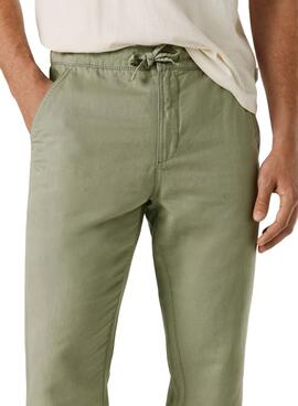 Pantalon chino Pepe Jeans Pull On Comfort vert pour homme.