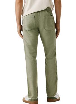 Pantalon chino Pepe Jeans Pull On Comfort vert pour homme.