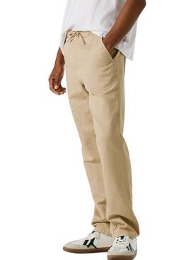 Pantalon chino Pepe Jeans Pull On Comfort beige pour homme