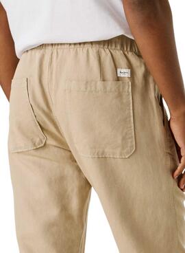 Pantalon chino Pepe Jeans Pull On Comfort beige pour homme