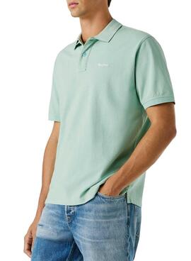 Polo Pepe Jeans Oscar turquoise bleu pour hommes