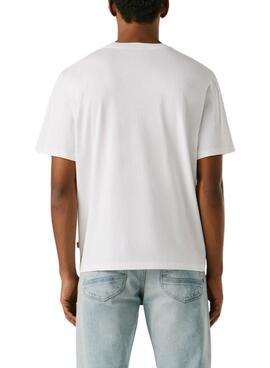 Maillot Pepe Jeans Small Flag blanc pour homme