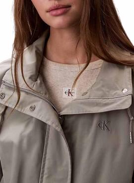 Parka Calvin Klein Jeans Tech verte pour femme
