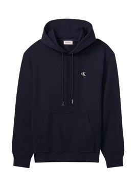 Sweat à capuche Calvin Klein Jeans Monogramme bleu marine pour homme